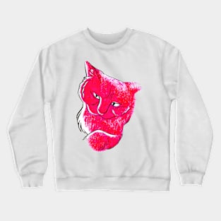 Neon Pink Cat Crewneck Sweatshirt